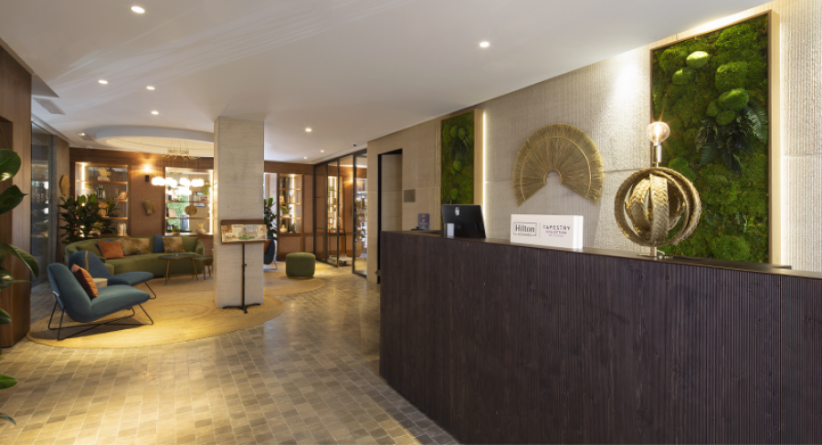 Atocha hotel madrid tapestry collection by hilton reception  45489