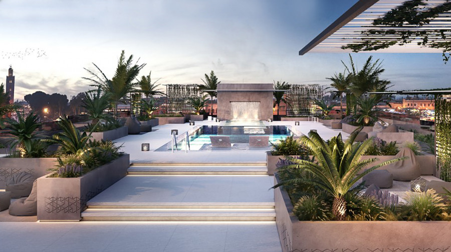 Pestana CR7 Marrakech rooftop pool