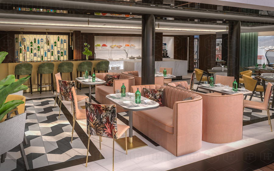 Render Vincci Larios Diez restaurante