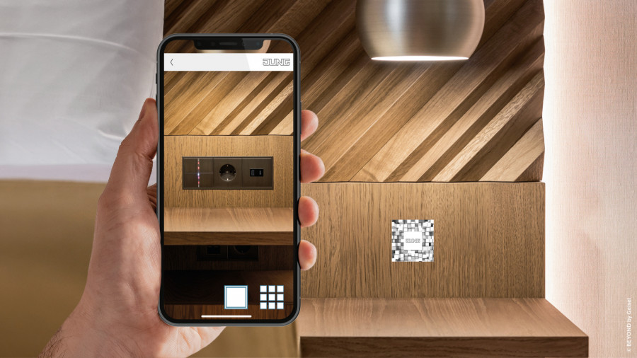 JUNG AR Studio app hotel upgrade ambi bedside b