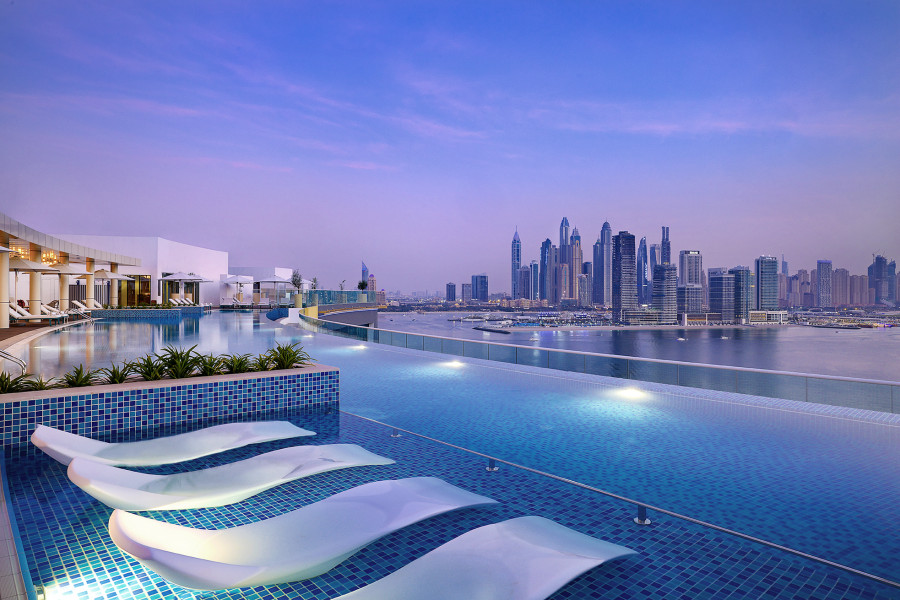NH Collection Dubai The Palm   pool and skyline view