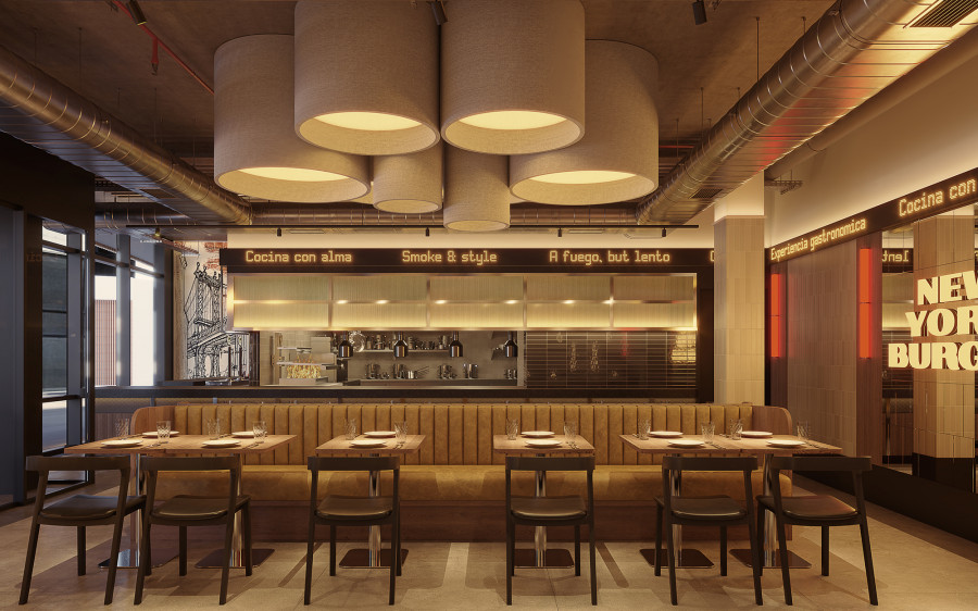 Detalle cocina vista, New York Burger Madnum