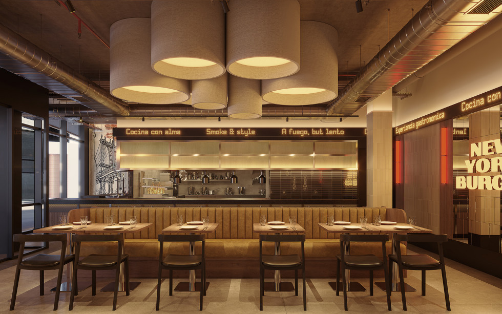 Detalle cocina vista, New York Burger Madnum